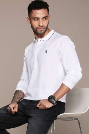 Men Polo Collar Pure Cotton T-shirt