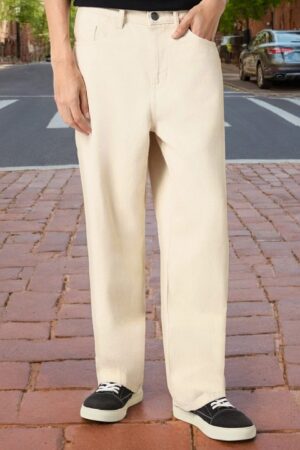 Men's Loose Baggy Fit Non-Stretchable Washed Jeans
