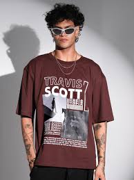Unisex Travis Scott Printed Activchill Pure Cotton Oversized T-shirt