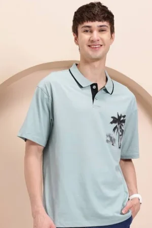 Tropical Print Polo T-shirt