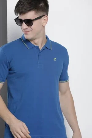Men Solid Polo Collar T-shirt