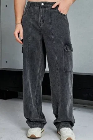 Men Low-Rise Stretchable Cargo Jeans