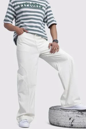The Lifestyle Co Men Cotton Wide Leg Jeans